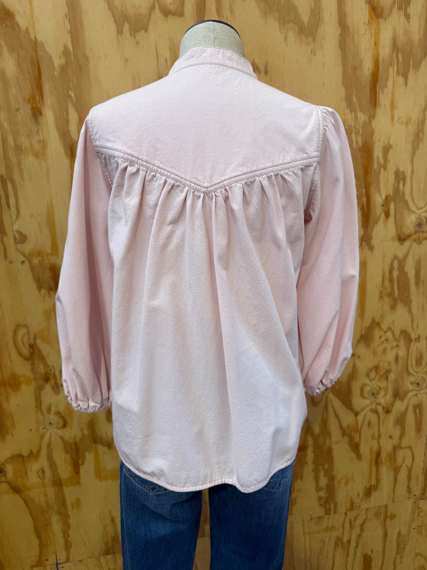 AESTAS LONG SLEEVE SHIRT WITH CONTRAST STITCHING - SIZE 0