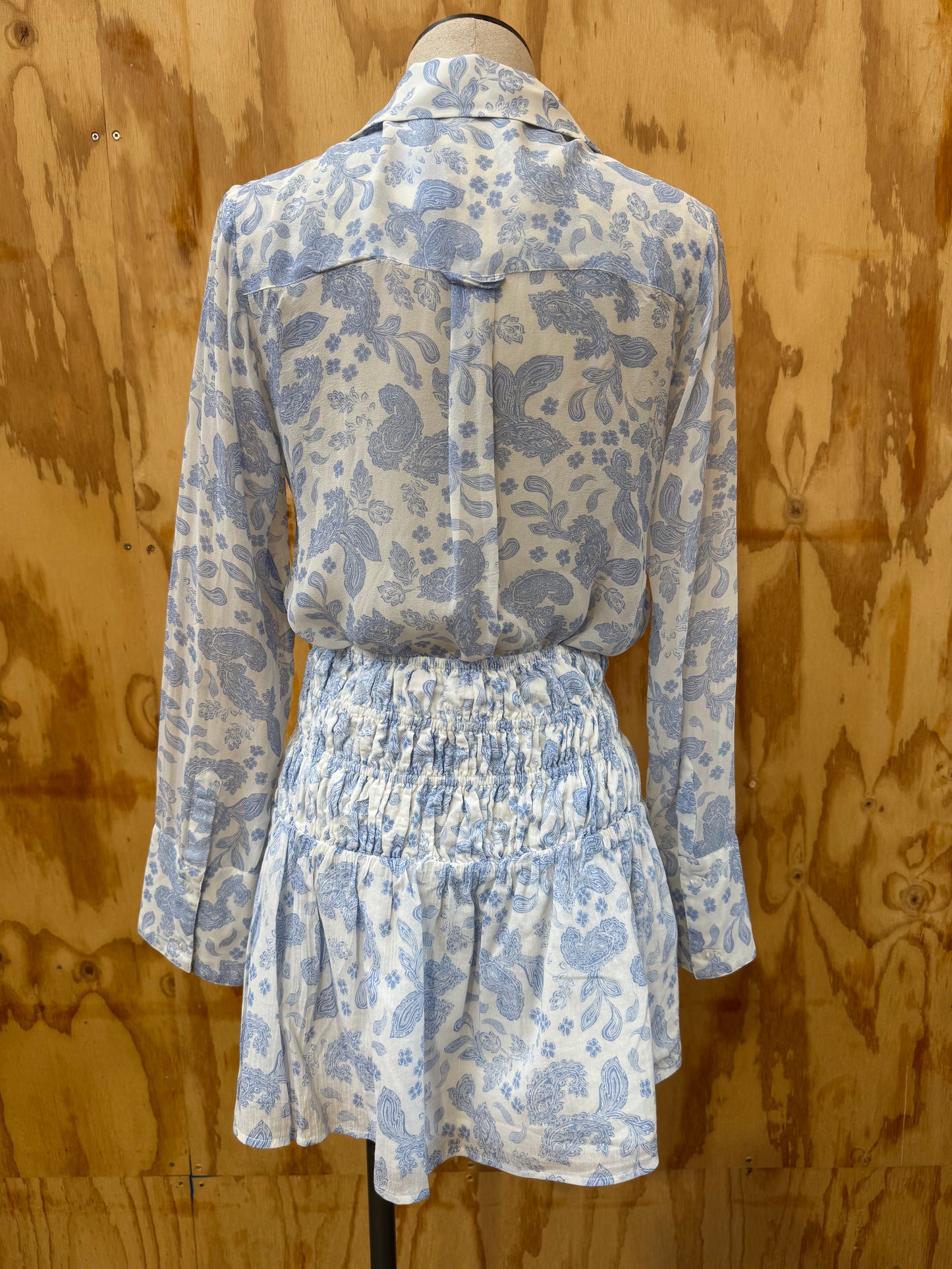 HANSEN & GRETEL LOLITA PAISLEY SKIRT AND JULES SHIRT SET - SIZE M