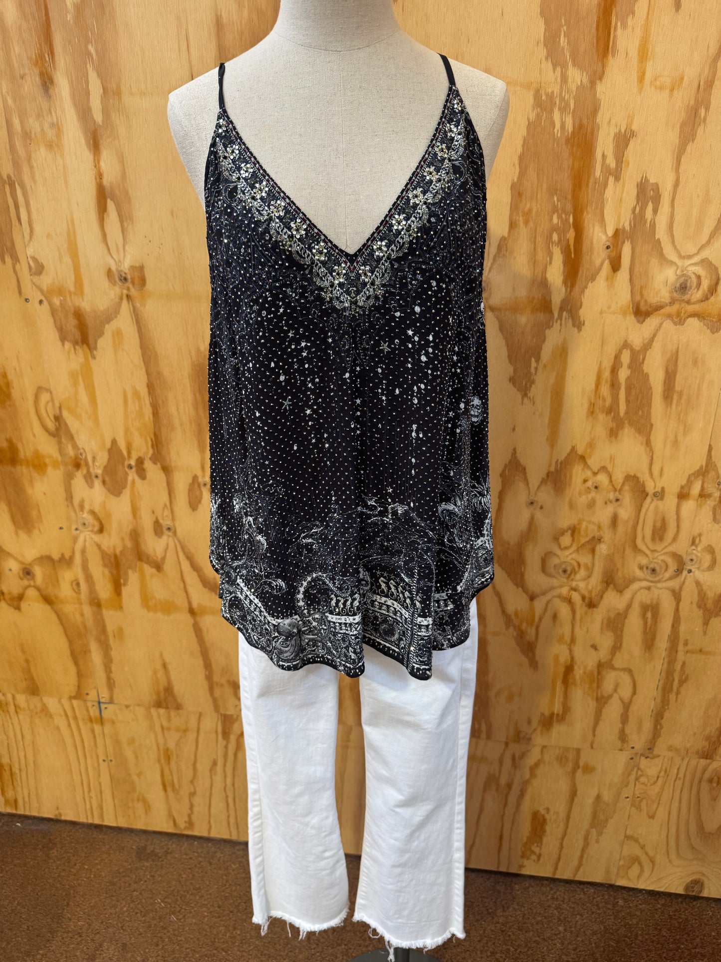 CAMILLA MOONSHINE BLACK CAMI - SIZE S