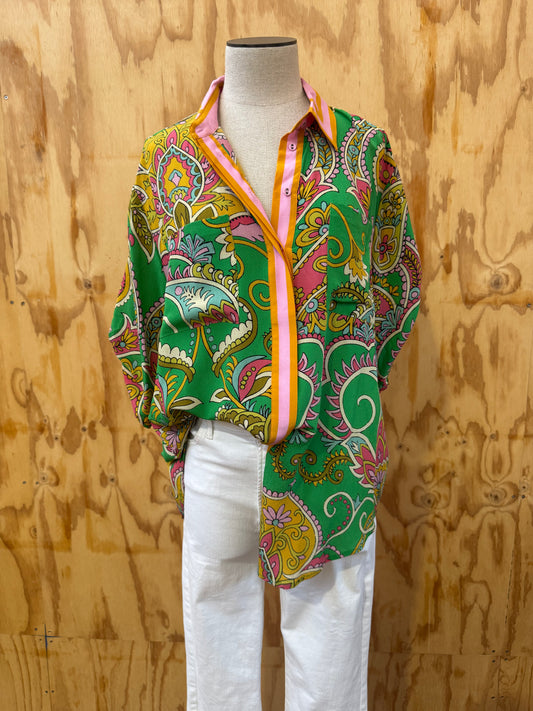 ALEMAIS MARION SHIRT GREEN - SIZE 10