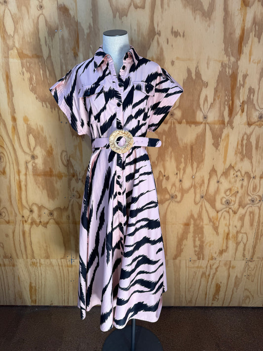 LEO LIN ANITA SHIRT MIDI DRESS - SIZE 12