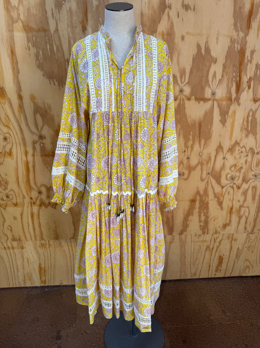 MISS JUNE YELLOW FLORAL MAXI DRESS - SIZE 12