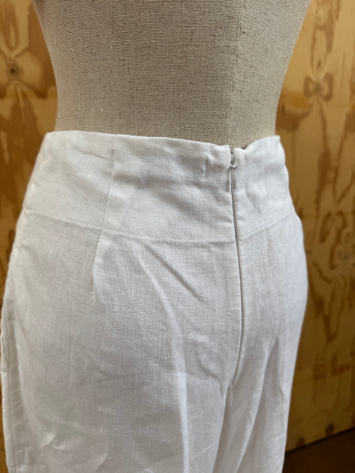 FAITHFULL THE BRAND WHITE LINEN PANTS - SIZE 10
