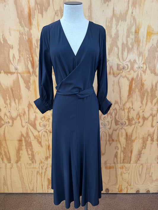 SCANLAN THEODORE CHARCOAL SILK MAXI DRESS - SIZE 6