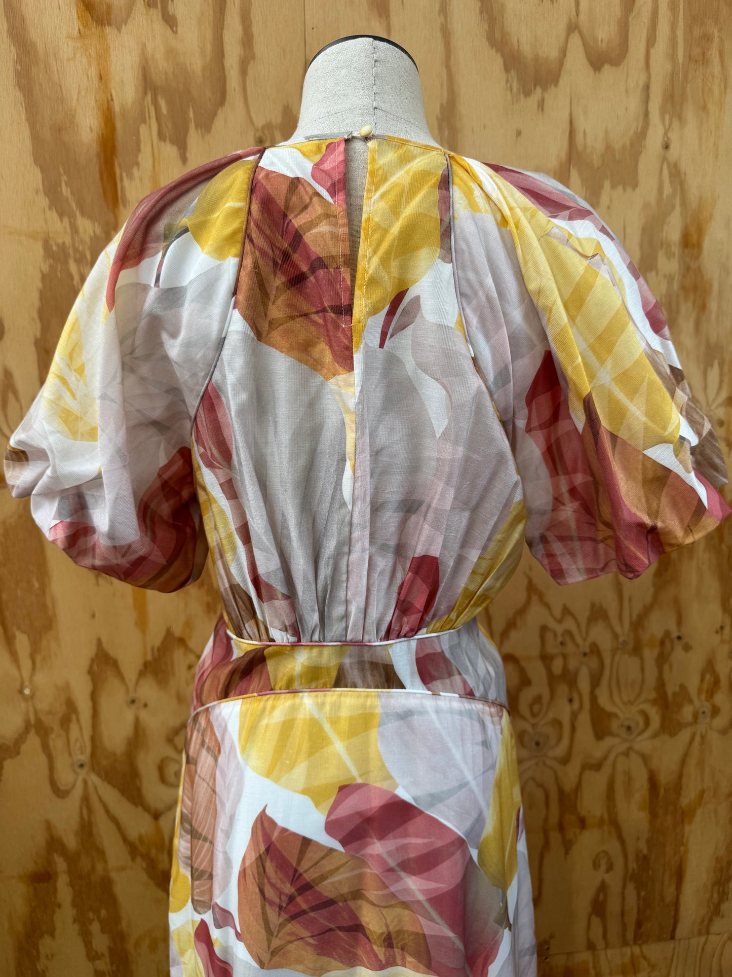 MORRISON ANASTASIA LEAF PRINTED MAXI DRESS - SIZE 1