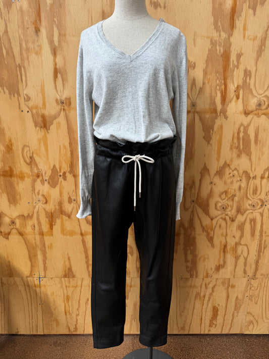 BASSIKE BLACK LEATHER PANT - SIZE 1