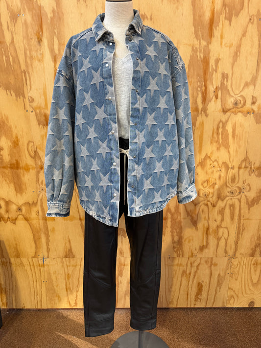 SANDRO STARRY SHIRT - SIZE 42