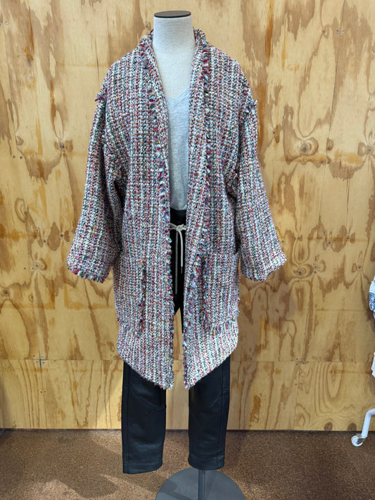 MUNTHE JADONNA OPEN TWEED COAT - SIZE 40