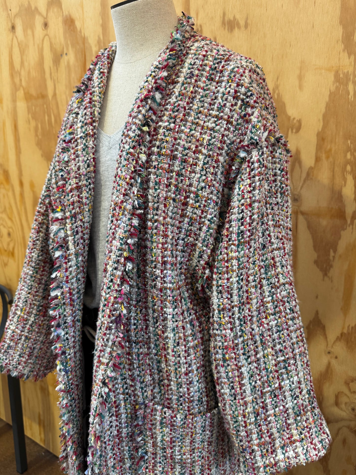 MUNTHE JADONNA OPEN TWEED COAT - SIZE 40