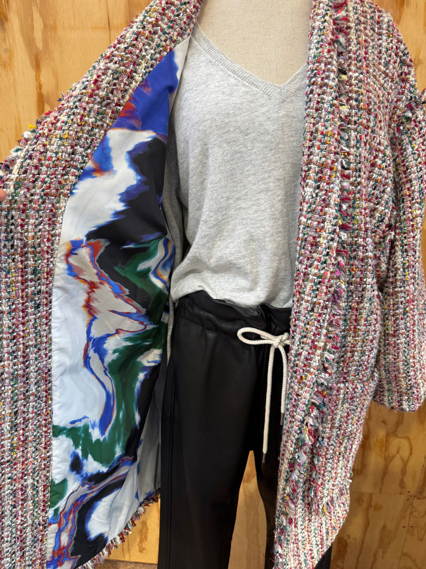 MUNTHE JADONNA OPEN TWEED COAT - SIZE 40