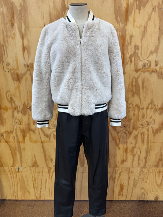 ENA PELLY ESSENTIAL FAUX FUR BOMBER JACKET - SIZE 8