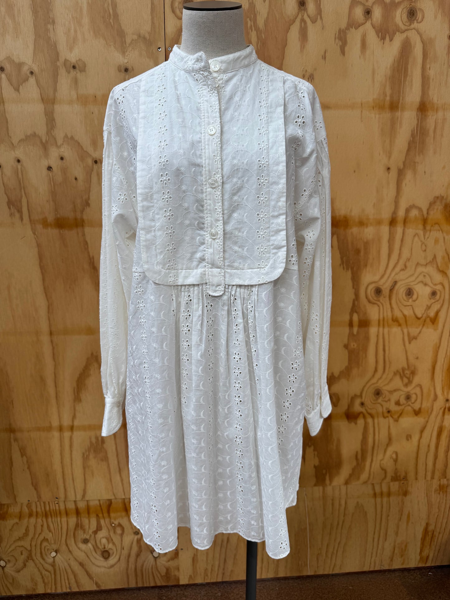 SEE BY CHLOE CREAM EMBROIDERY MINI DRESS - SIZE 40