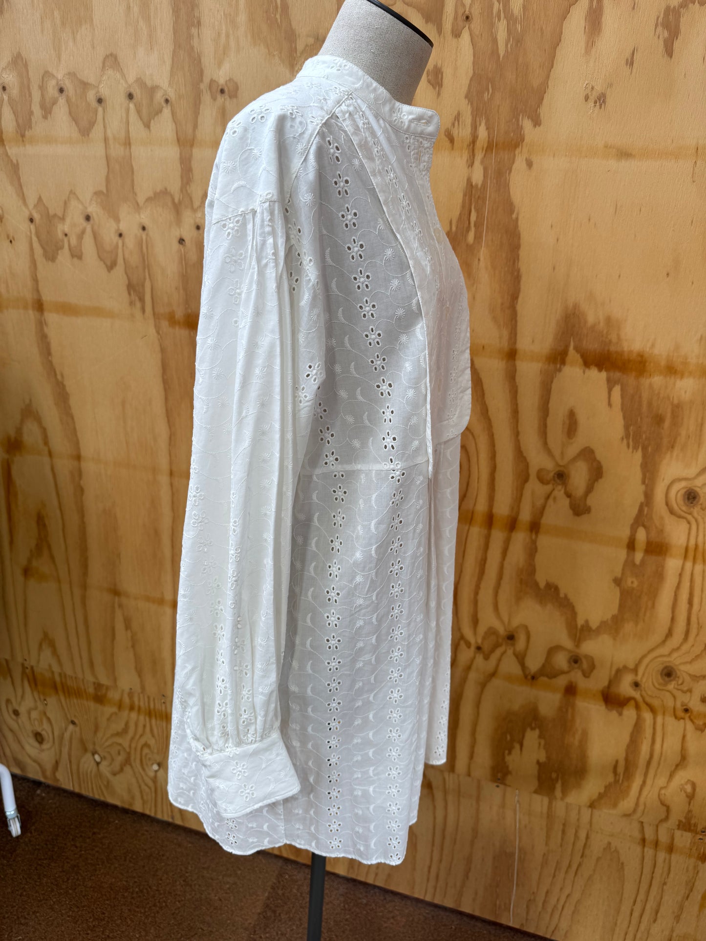 SEE BY CHLOE CREAM EMBROIDERY MINI DRESS - SIZE 40