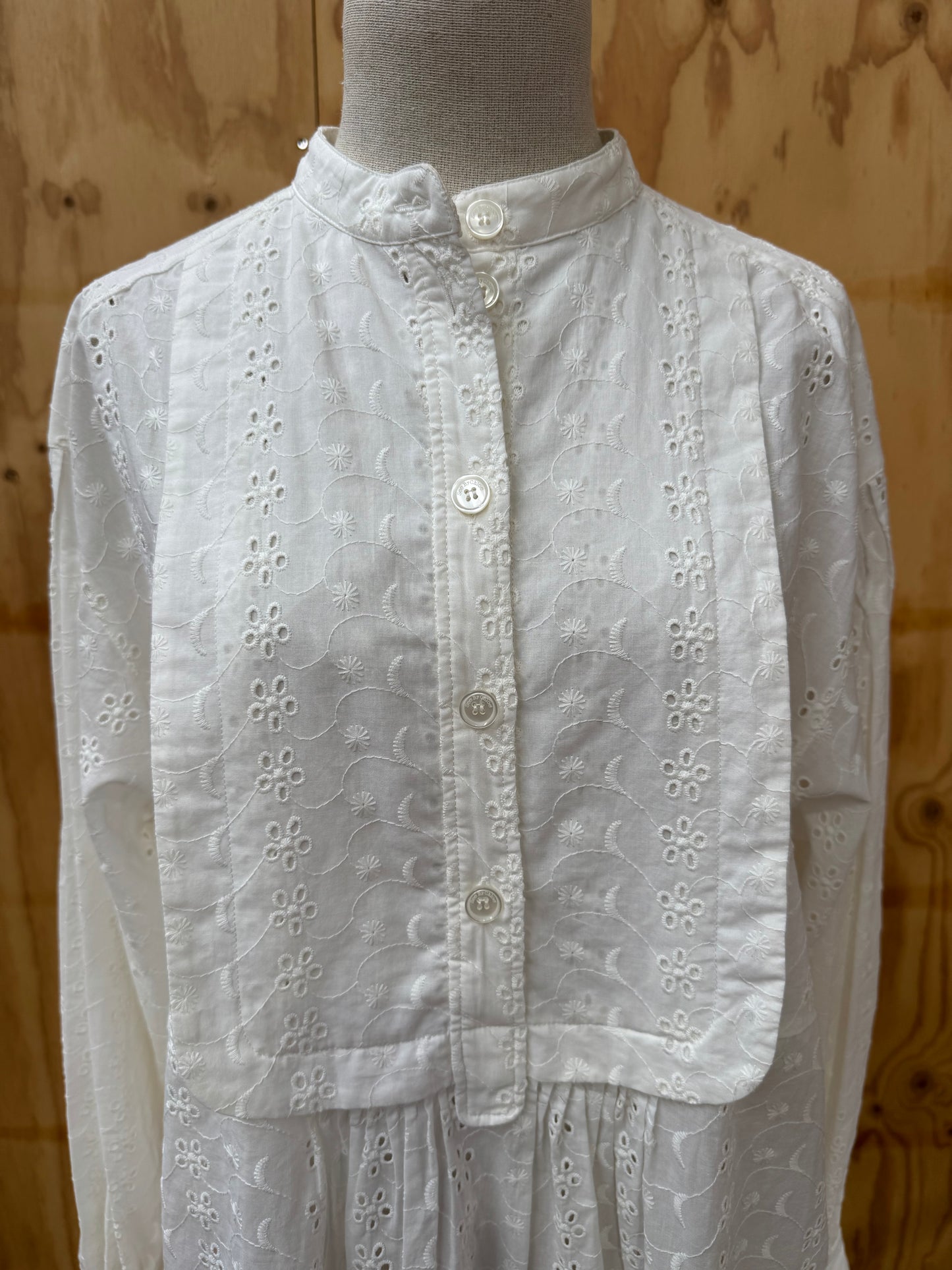 SEE BY CHLOE CREAM EMBROIDERY MINI DRESS - SIZE 40