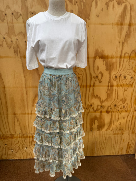 ZIMMERMANN TIERED WITH LACE SKIRT - SIZE 1