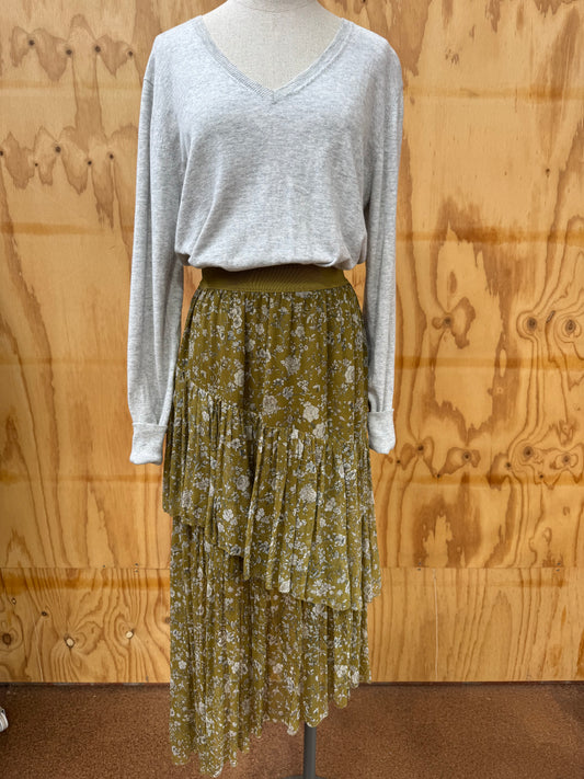 ZIMMERMANN FLORAL ASYMMETRICAL SKIRT - SIZE 1
