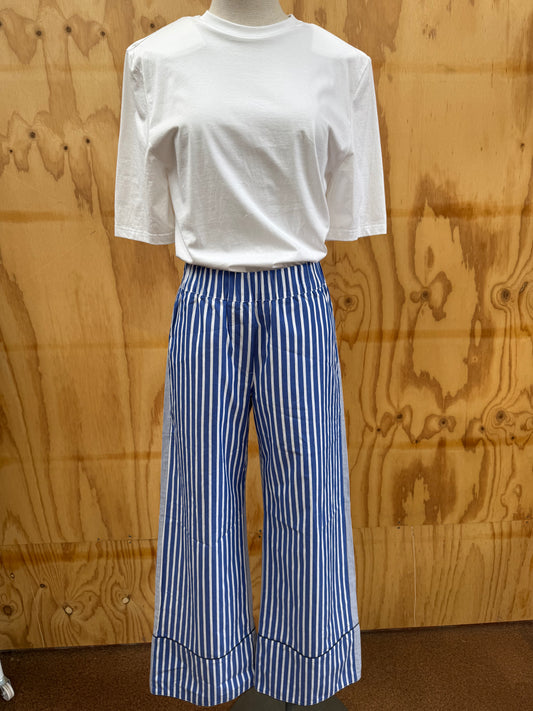 BAUM UND PFERDGARTEN STRIPE WIDE LEG RELAXED PANTS - SIZE 10