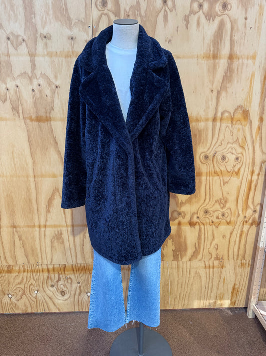 MICHAEL KORS TEDDY BEAR NAVY COAT - SIZE L