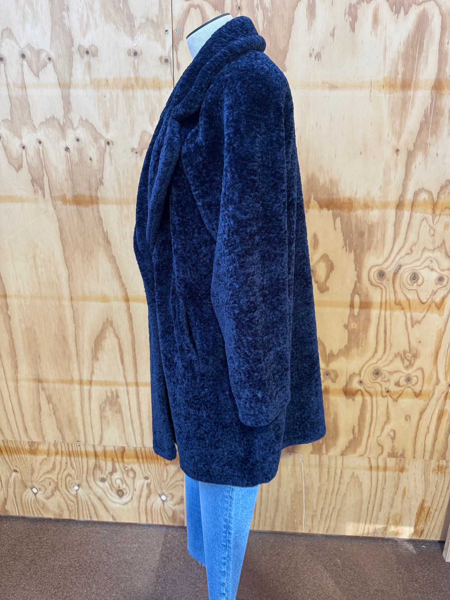 MICHAEL KORS TEDDY BEAR NAVY COAT - SIZE L