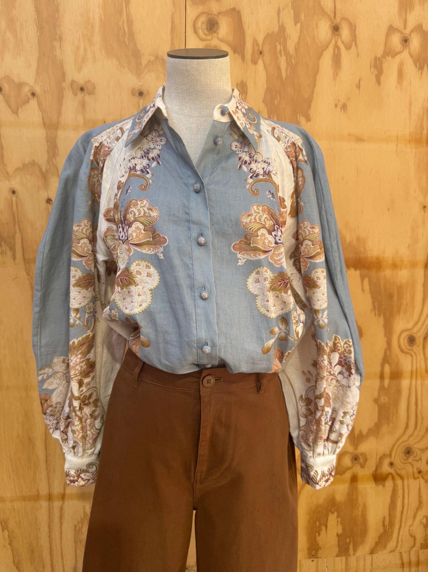 ALEMAIS BLYTHE FLORAL LINEN SHIRT - SIZE 10