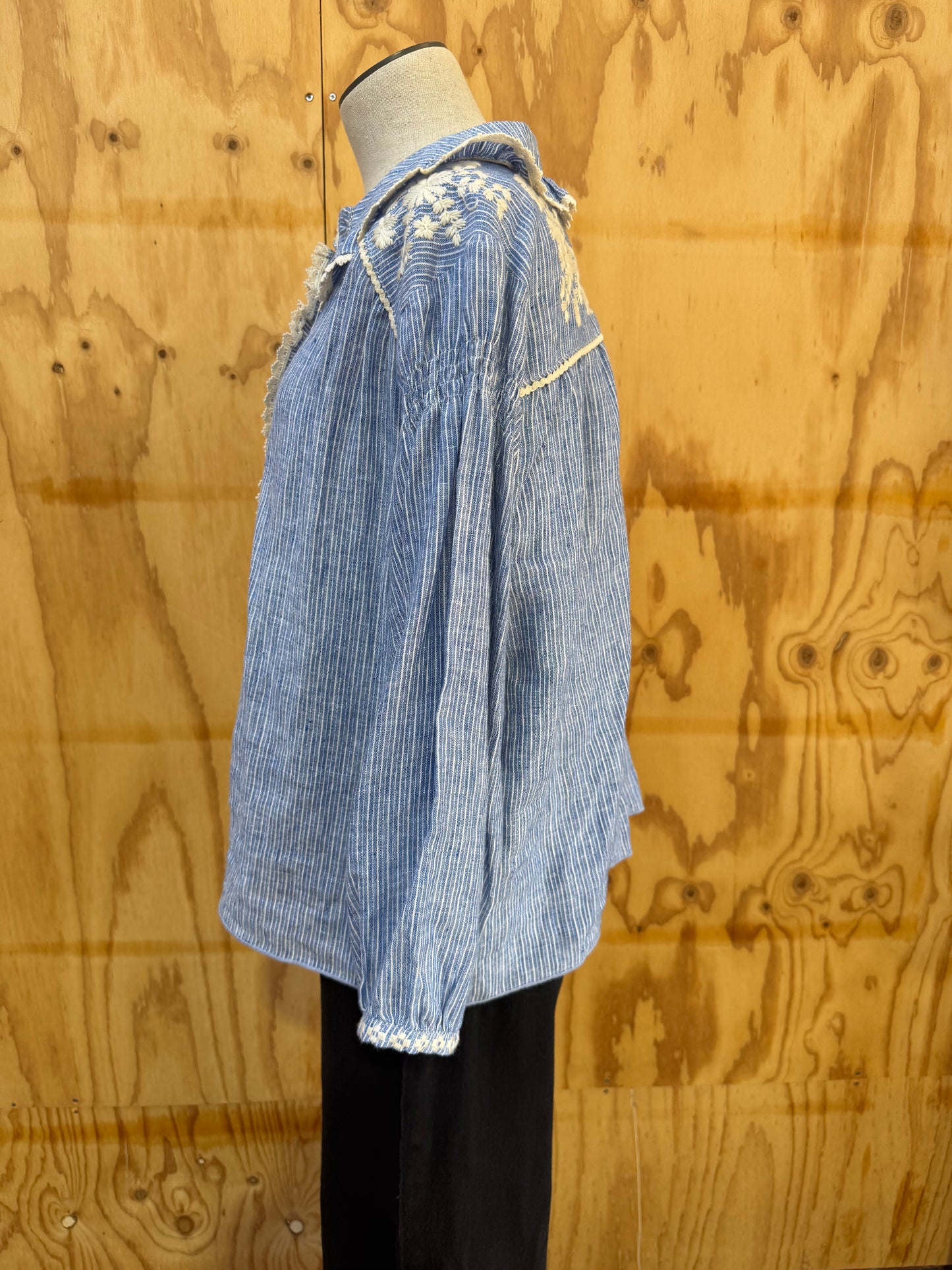LOUISE MISHA STRIPE BOHO SHIRT - SIZE 40