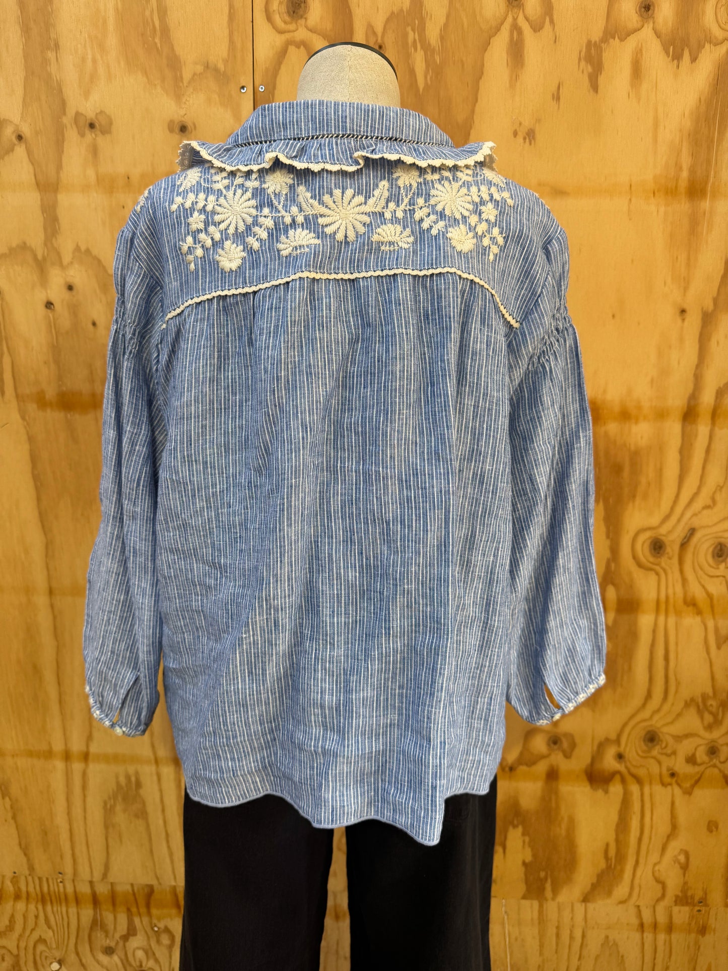 LOUISE MISHA STRIPE BOHO SHIRT - SIZE 40