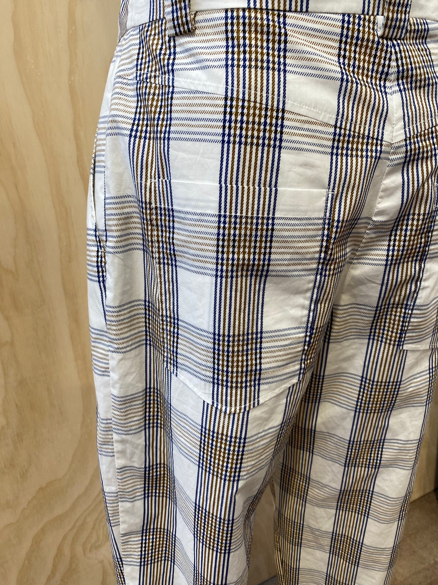 BAUM UND PFERDGARTEN RELAXED CHECK PANTS - SIZE 38