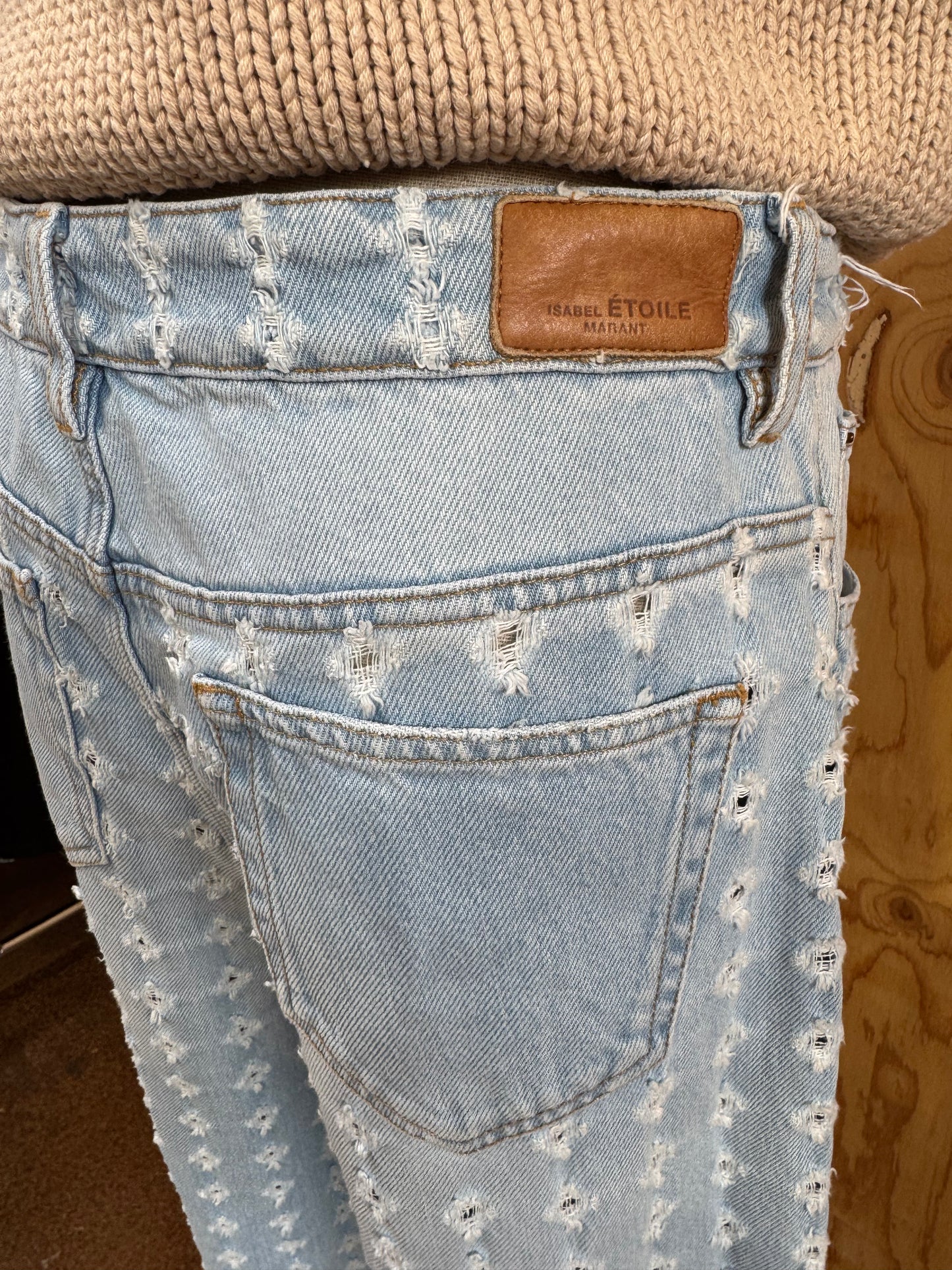 ISABEL MARANT DISTRESSED CORY BOYFRIEND JEANS - SIZE 40