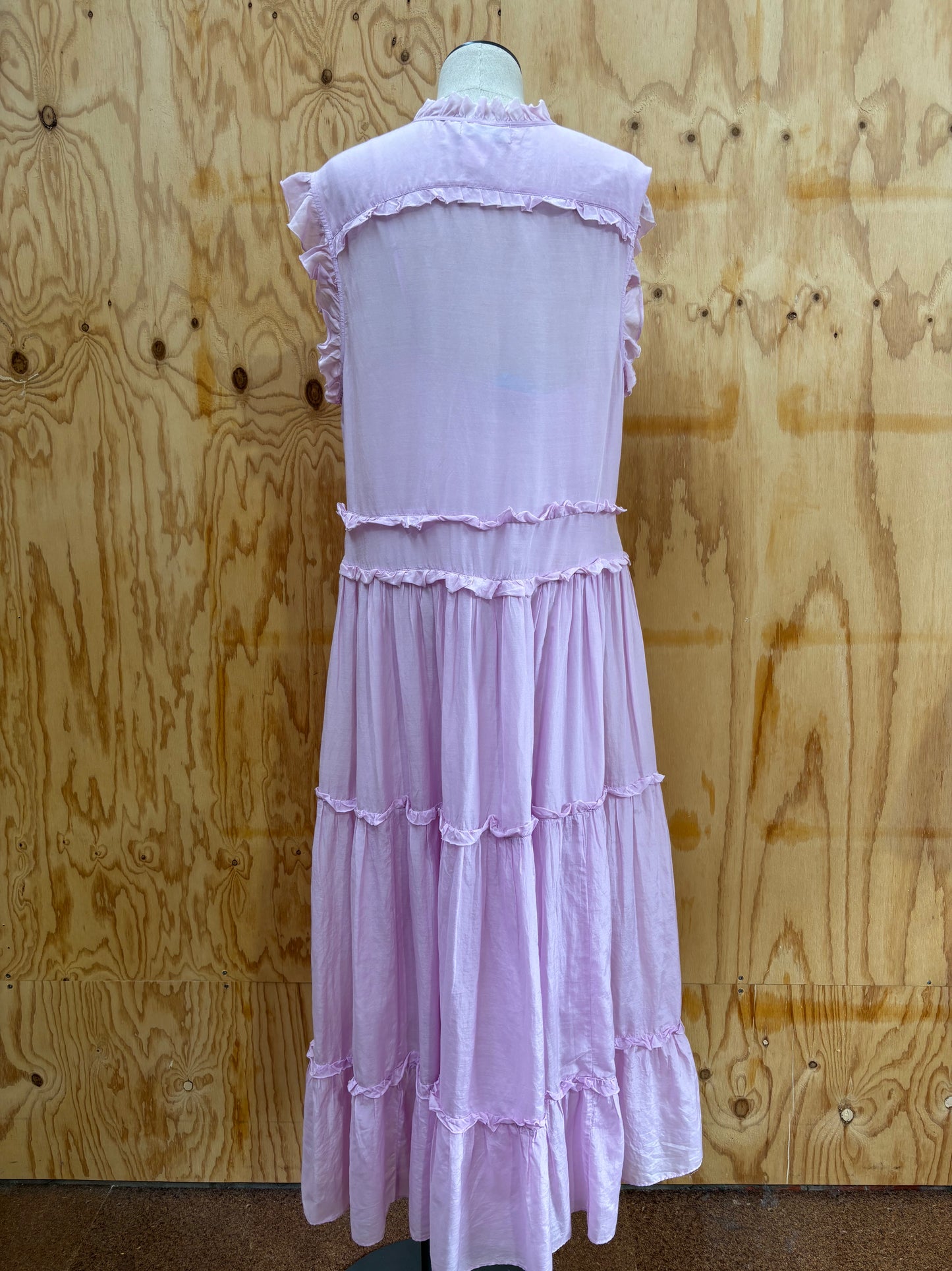 LEE MATHEWS EVA SILK COTTON TIERED DRESS - SIZE4