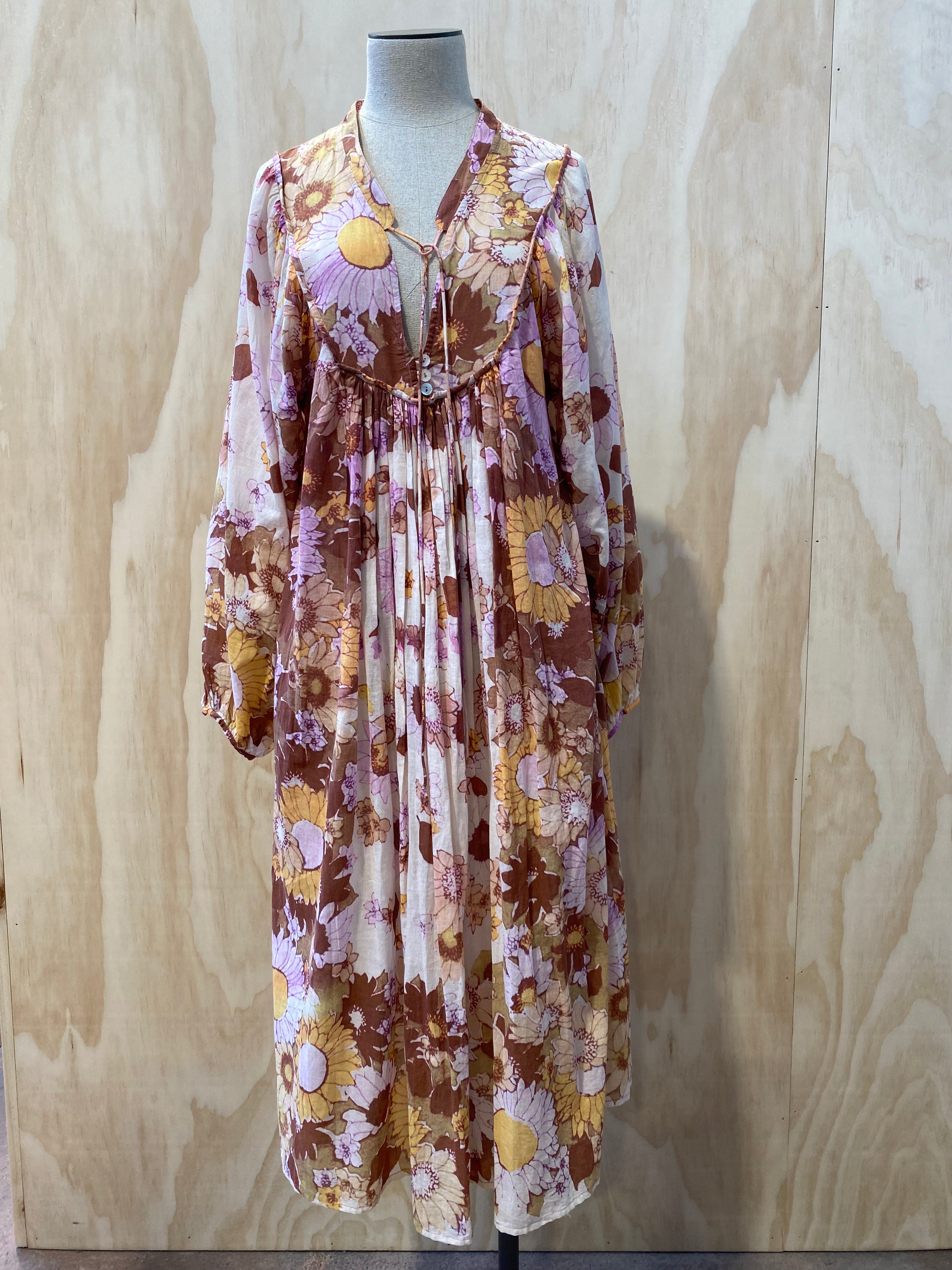 KINGA CSILLA PINK SUNFLOWERS MAXI DRESS - SIZE 10  Cercle Lifestyle