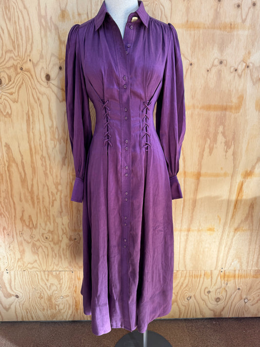 AJE EPHEMERA LACE UP SHIRT DRESS - SIZE 6