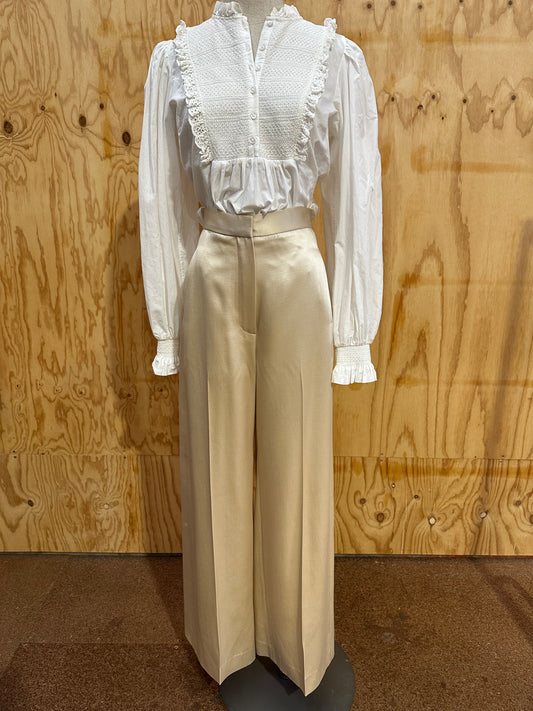 SCANLAN THEODORE HIGH WAISTED WIDE LEG SILK PANTS - SIZE 6
