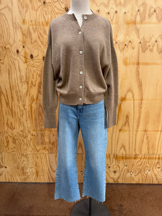 VIKTORIA & WOODS MOHAIR CARDIGAN IN TAN - SIZE 1