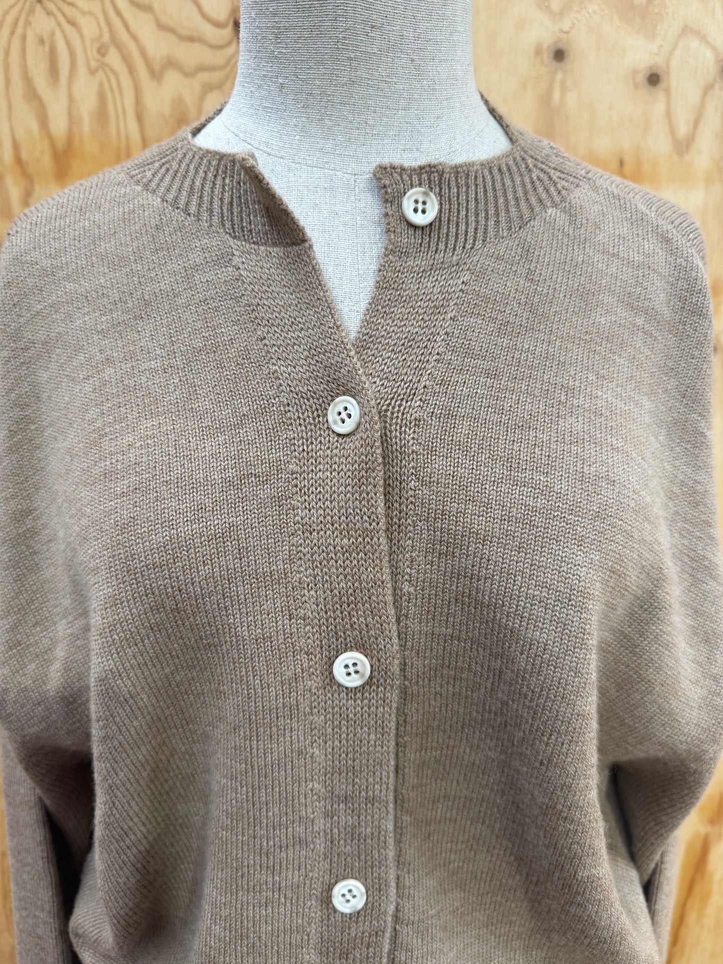 VIKTORIA & WOODS MOHAIR CARDIGAN IN TAN - SIZE 1
