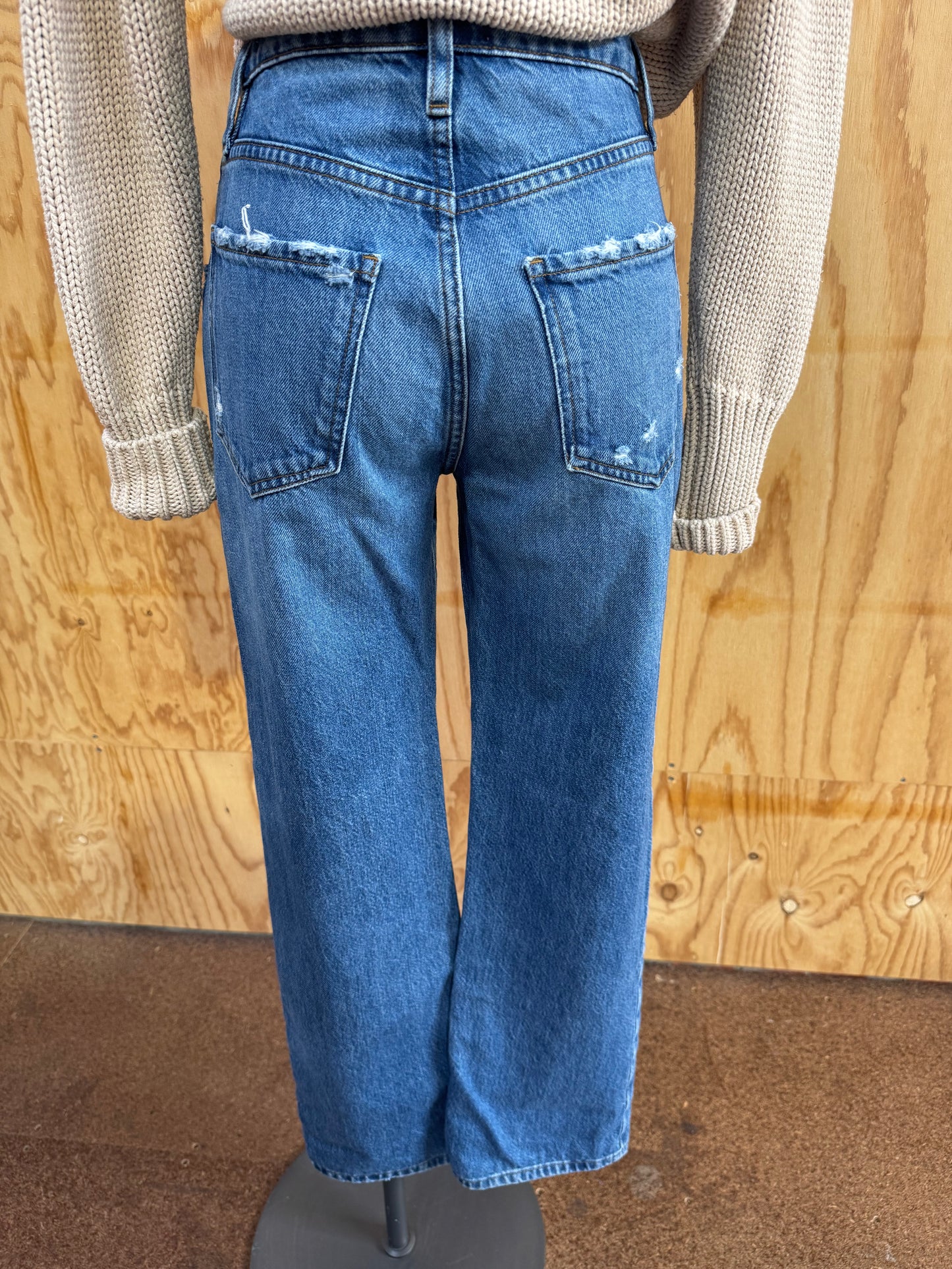 FRAME LE JANE ANKLE JEAN IN BLUE DENIM - SIZE 25