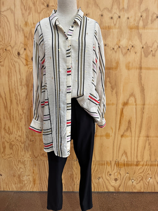 MUNTHE HILLA BLOUSE WITH GOLD THREAD STARS - SIZE 38