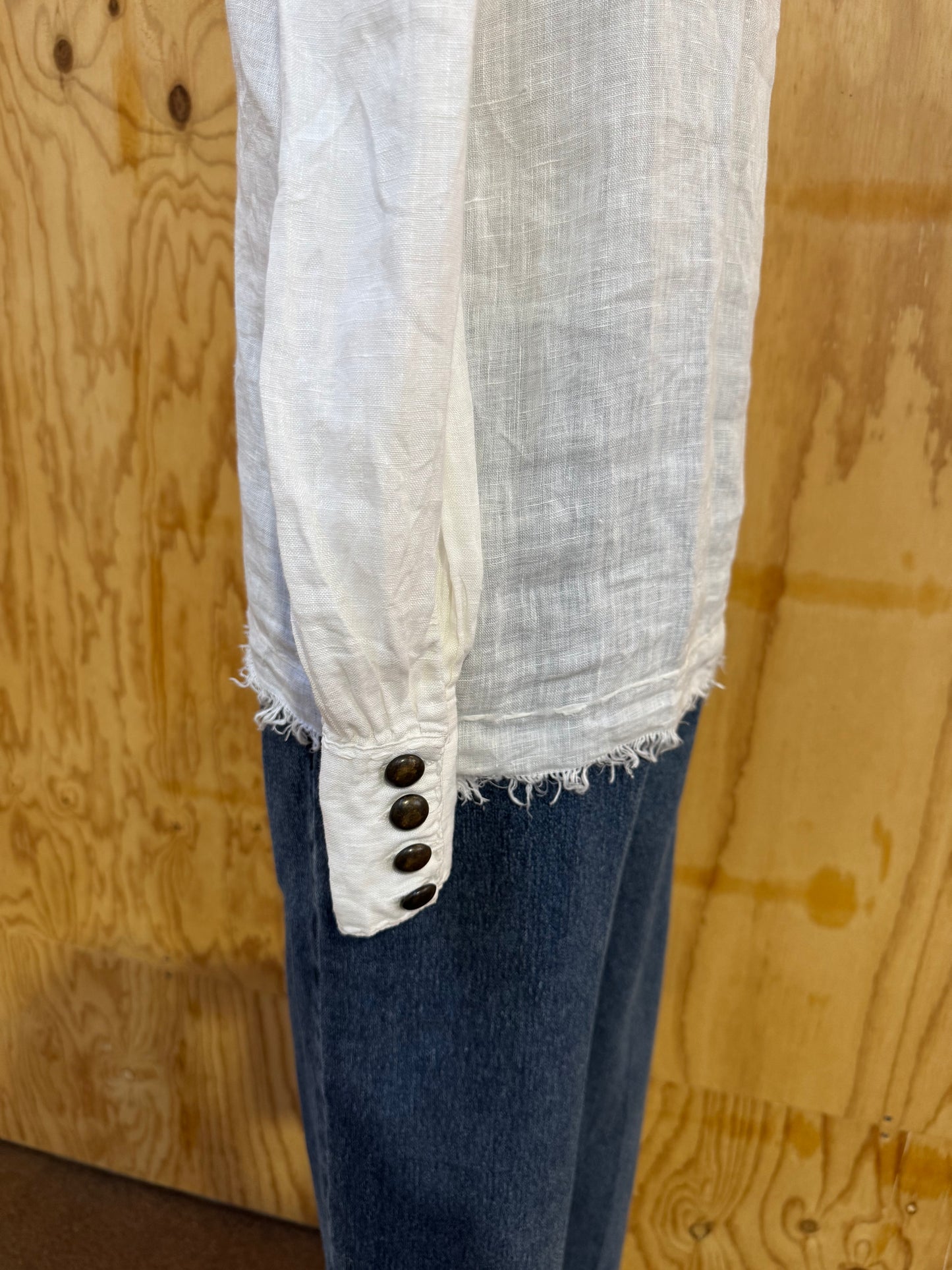 BOEM WHITE LINEN SHIRT - SIZE 6