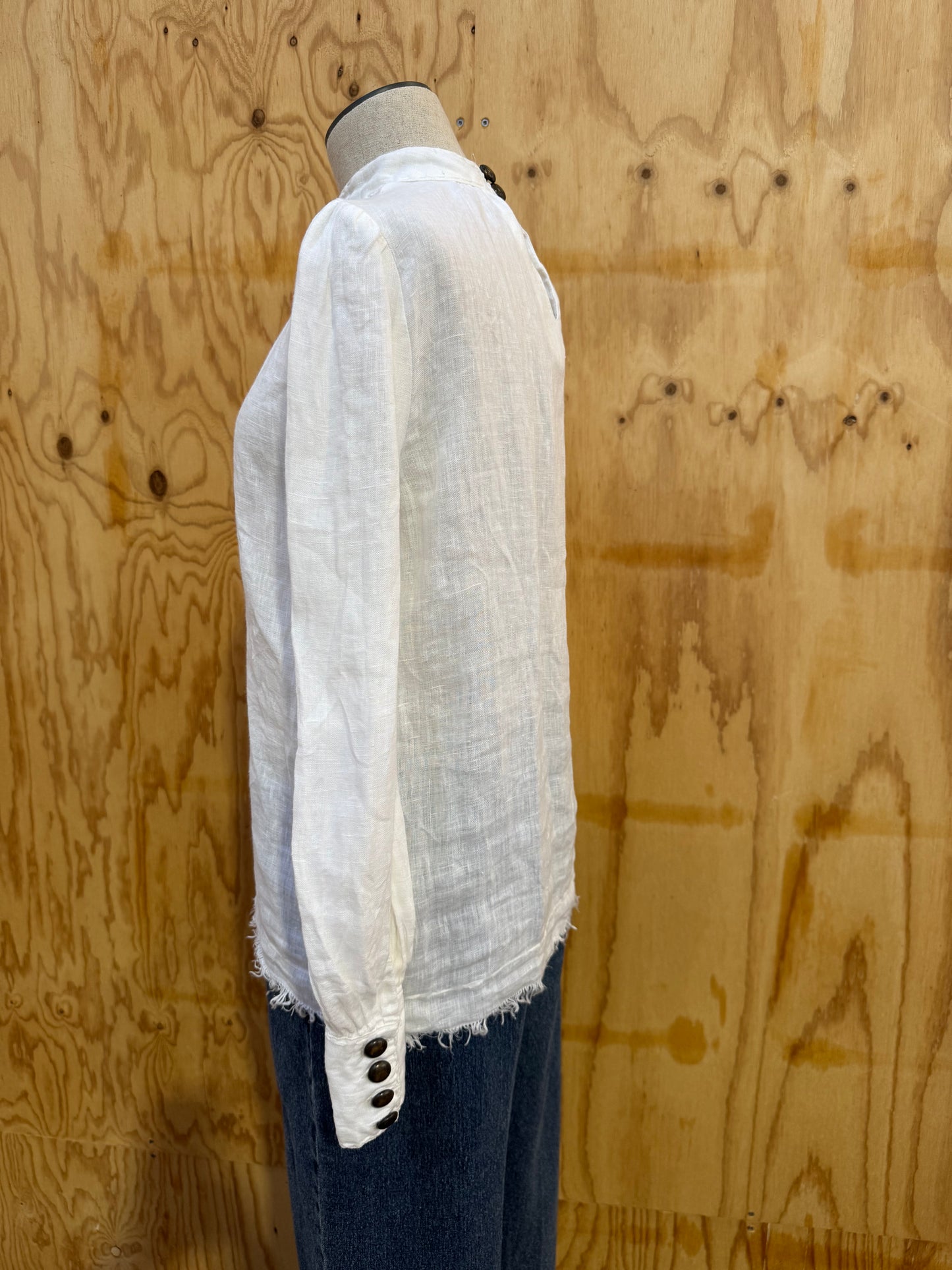 BOEM WHITE LINEN SHIRT - SIZE 6
