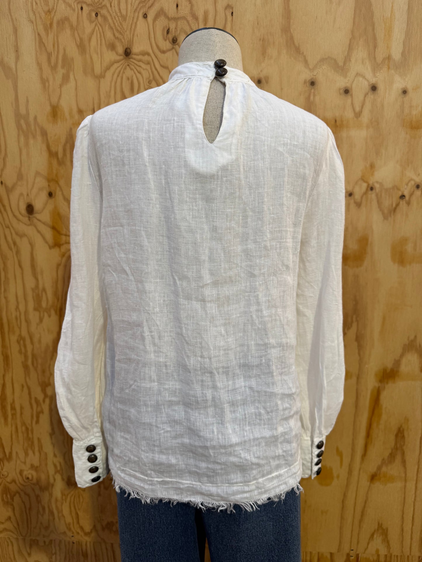 BOEM WHITE LINEN SHIRT - SIZE 6