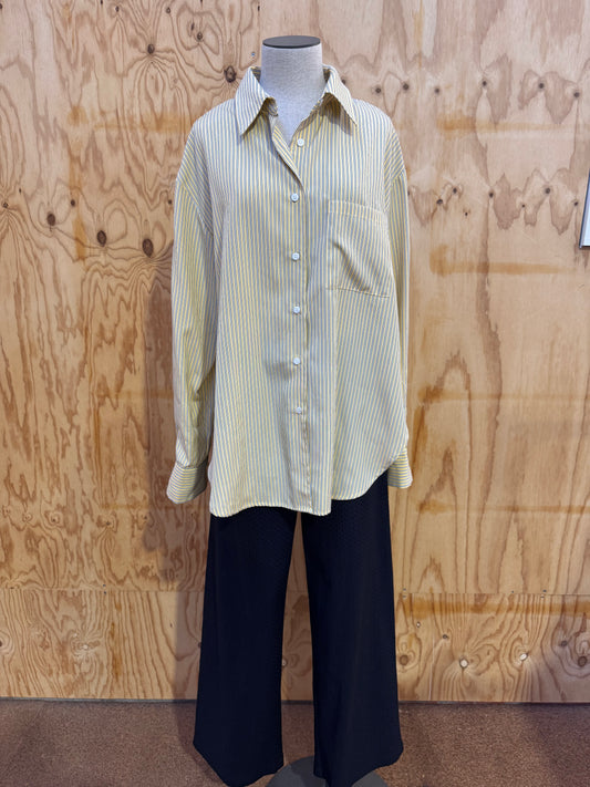 THE FRANKIE SHOP YELLOW STRIPE SHIRT - SIZE M