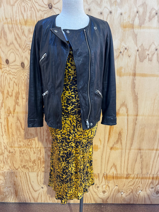 ISABEL MARANT BLACK LEATHER JACKET - SIZE 36