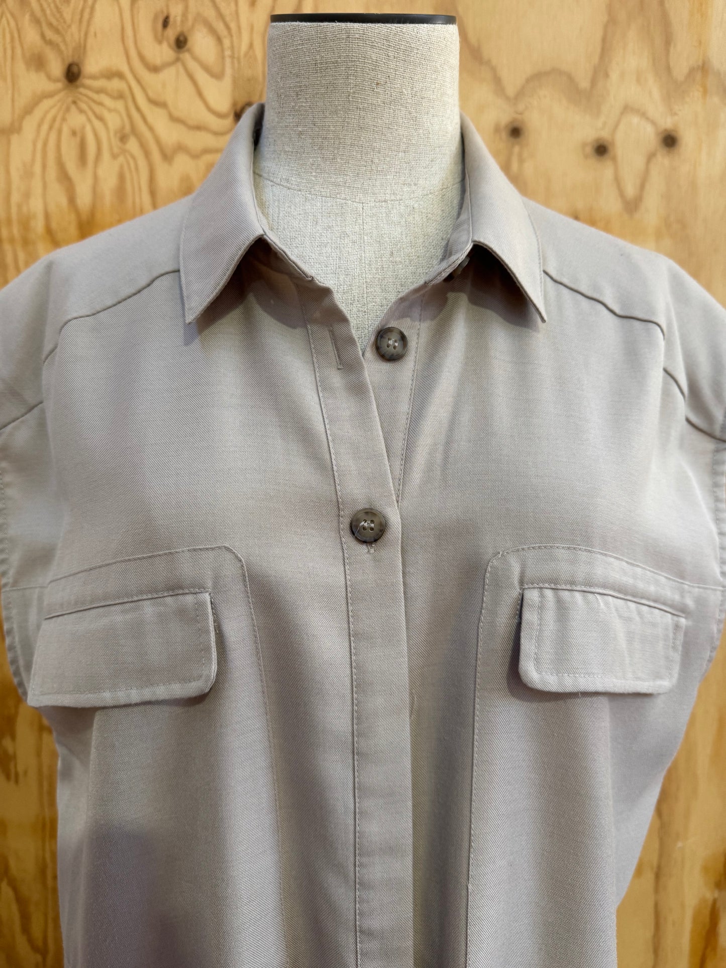 GESTUZ LEEJA SLEEVELESS SHIRT DRESS - SIZE 38