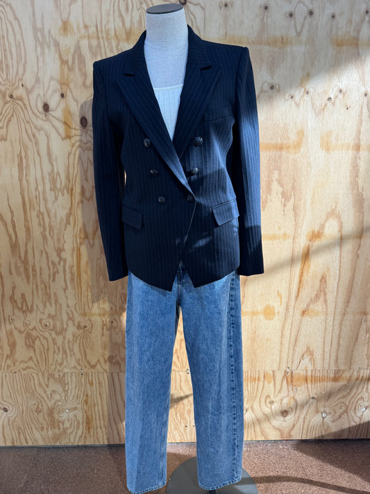 HUNKYDORY DOUBLE BREASTED PINSTRIPE BLAZER - SIZE 1