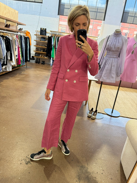 CABLE PINK LINEN BLAZER - SIZE S