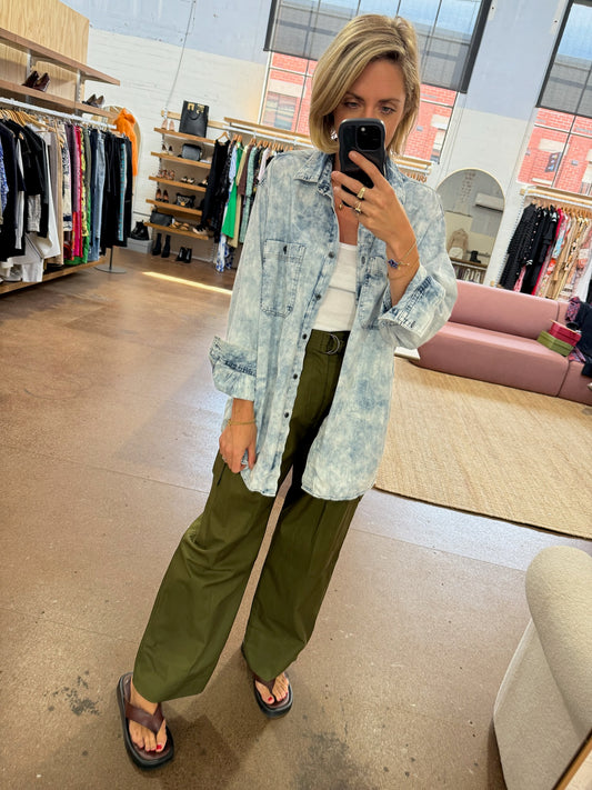 ISABEL MARANT ACID WASH DENIM SHIRT - SIZE 40