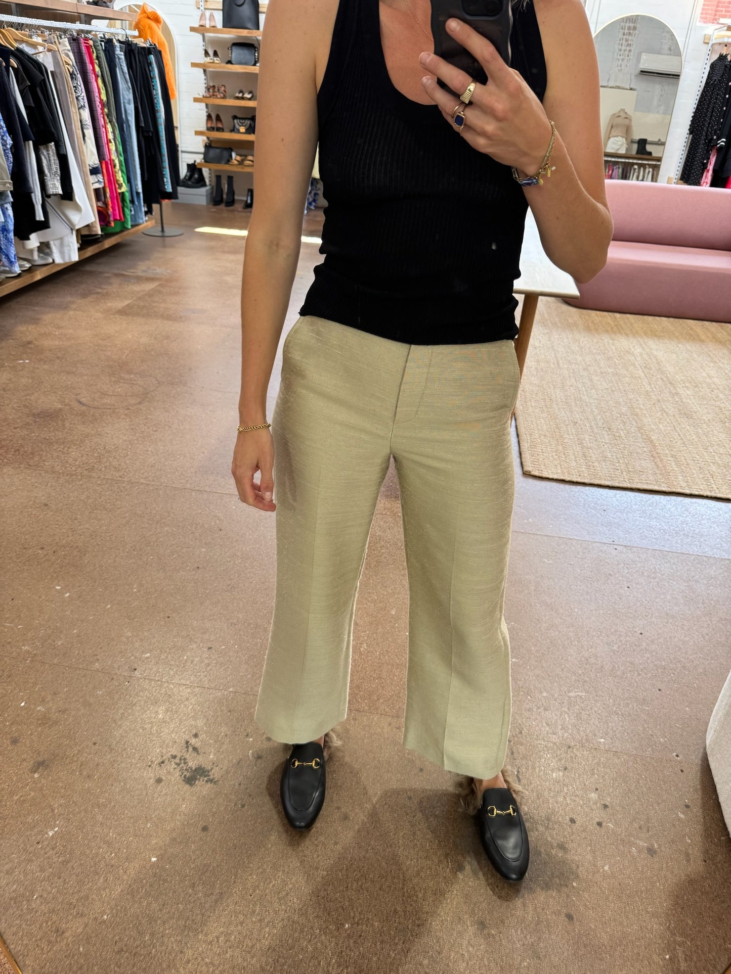 SCANLAN THEODORE TEXTURED PANTS - SIZE 8