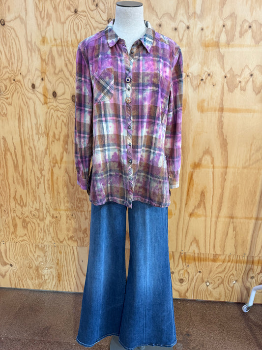 ARATTA SILENT JOURNEY PLAID SHIRT - SIZE L