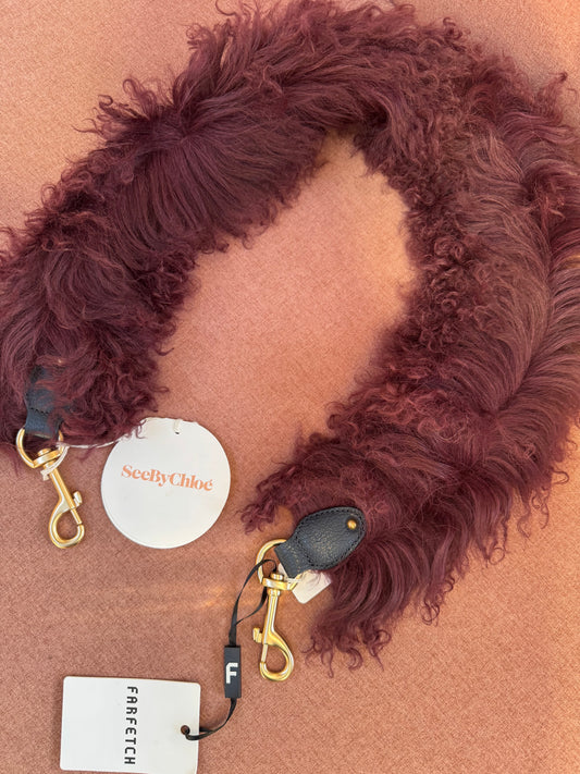 SEE BY CHLOE FAUX FUR BAG STRAP