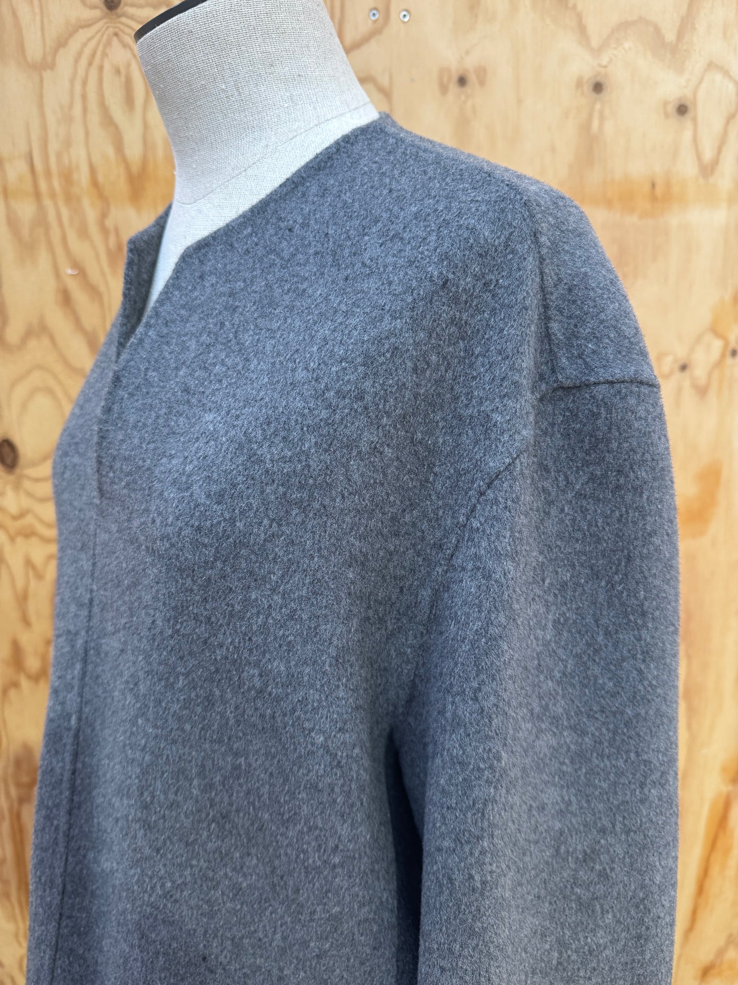 COS GREY WOOL TUNIC TOP - SIZE 38