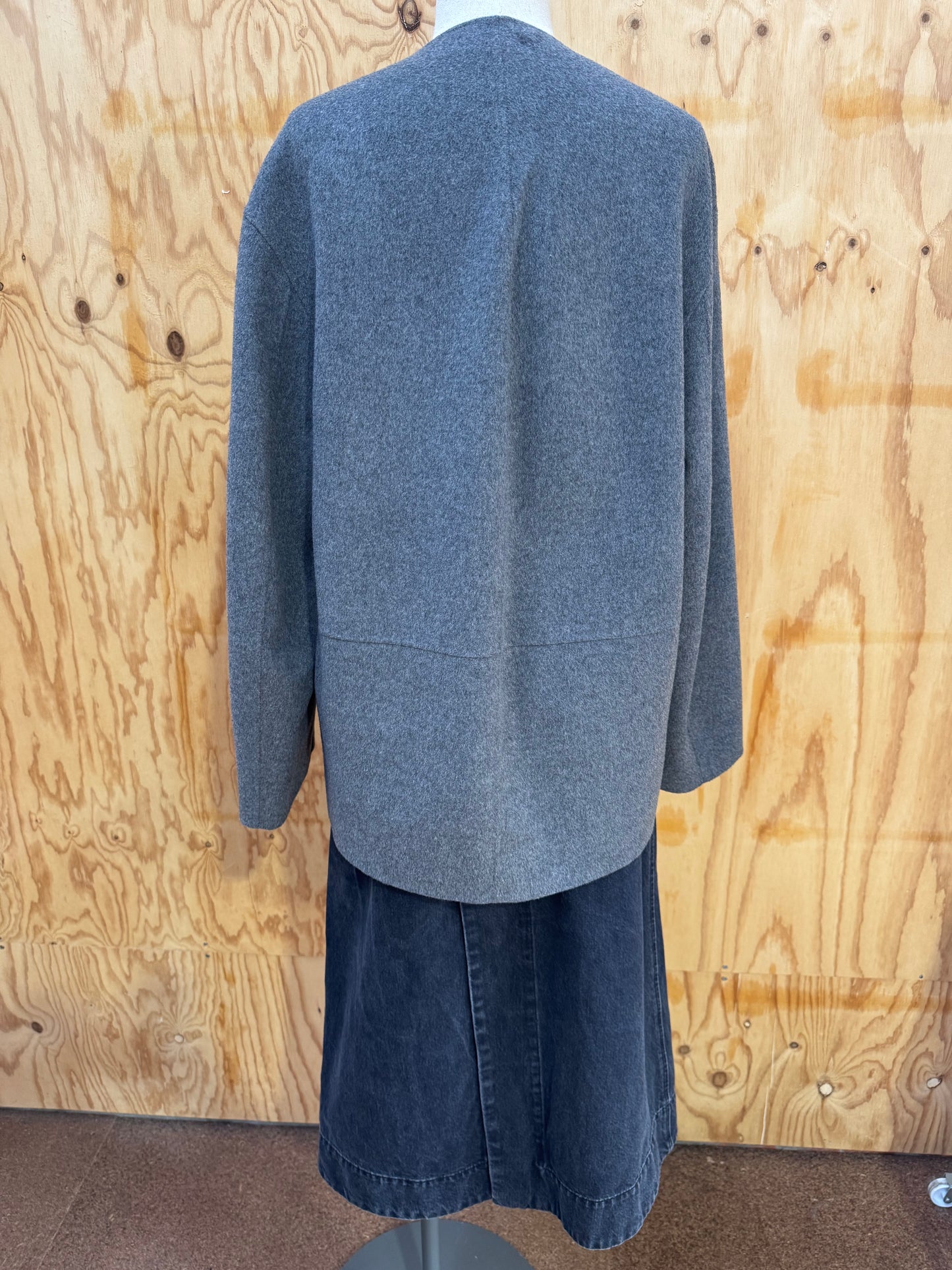 COS GREY WOOL TUNIC TOP - SIZE 38